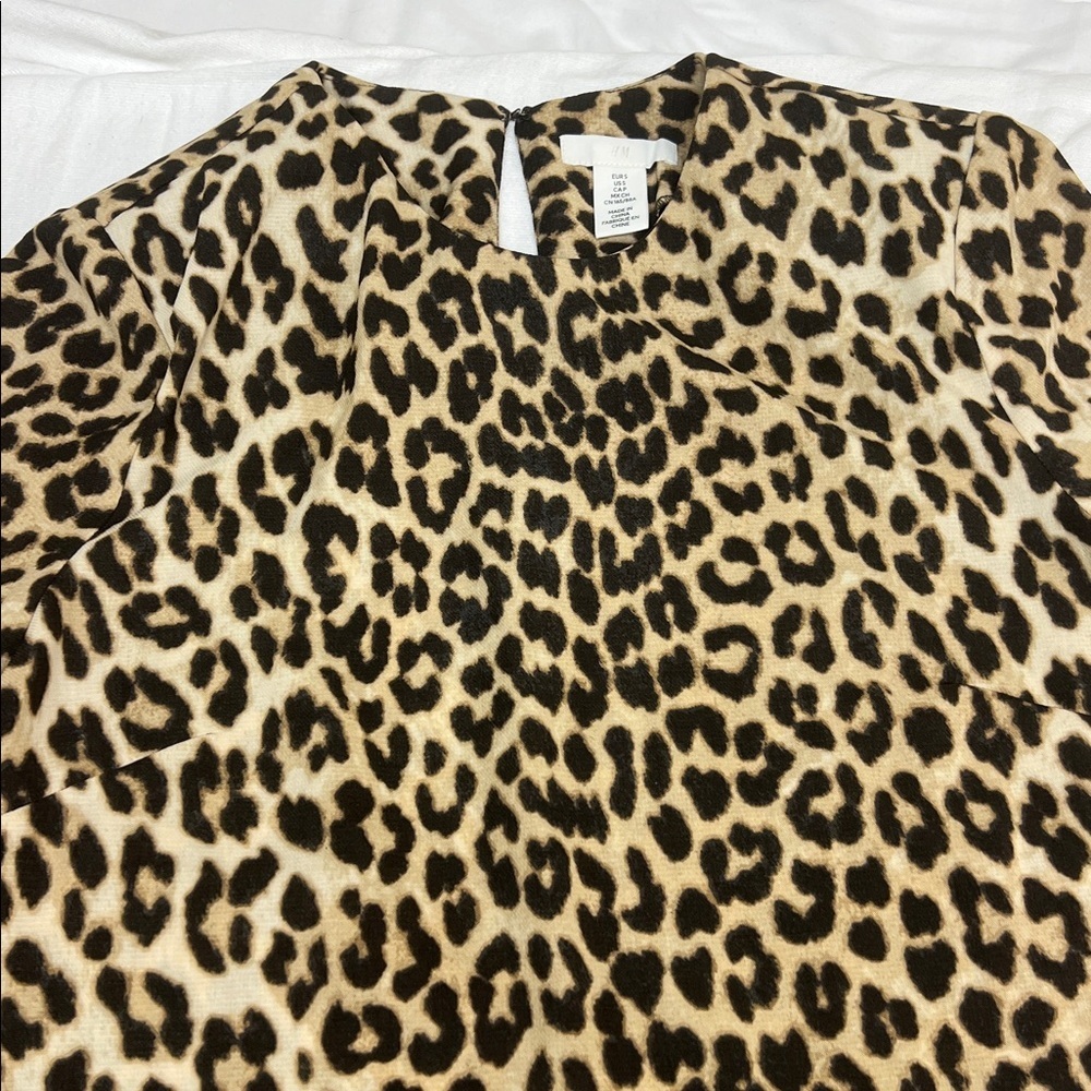 H&M Animal Print Mini Oversized Dress Sz S